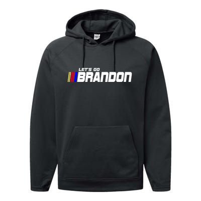 Let's Go Brandon Biden Chant Racing Fan Logo Performance Fleece Hoodie