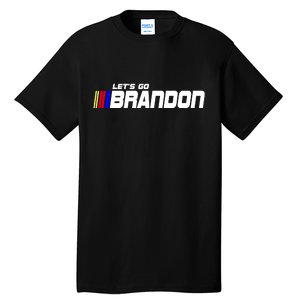 Let's Go Brandon Biden Chant Racing Fan Logo Tall T-Shirt