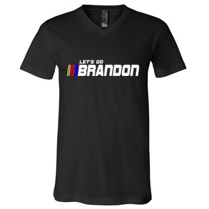 Let's Go Brandon Biden Chant Racing Fan Logo V-Neck T-Shirt