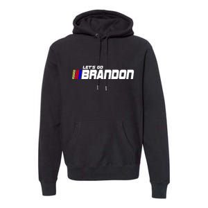 Let's Go Brandon Biden Chant Racing Fan Logo Premium Hoodie