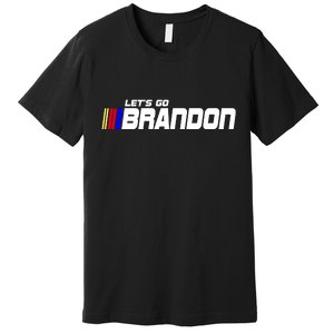 Let's Go Brandon Biden Chant Racing Fan Logo Premium T-Shirt