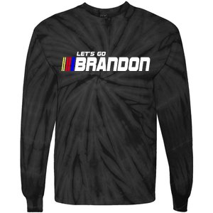 Let's Go Brandon Biden Chant Racing Fan Logo Tie-Dye Long Sleeve Shirt