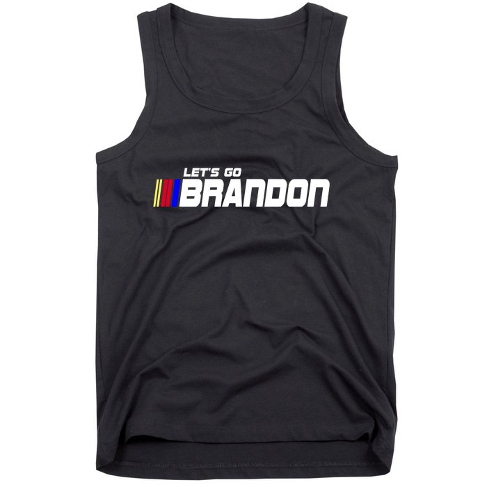 Let's Go Brandon Biden Chant Racing Fan Logo Tank Top