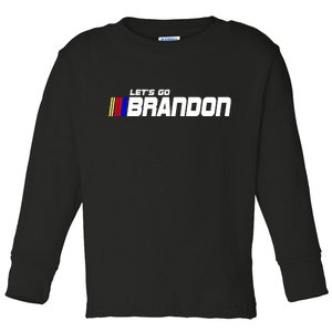 Let's Go Brandon Biden Chant Racing Fan Logo Toddler Long Sleeve Shirt