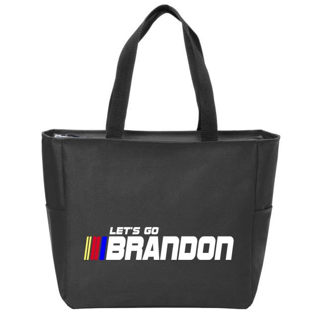 Let's Go Brandon Biden Chant Racing Fan Logo Zip Tote Bag