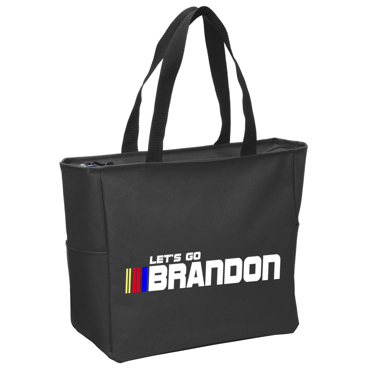Let's Go Brandon Biden Chant Racing Fan Logo Zip Tote Bag
