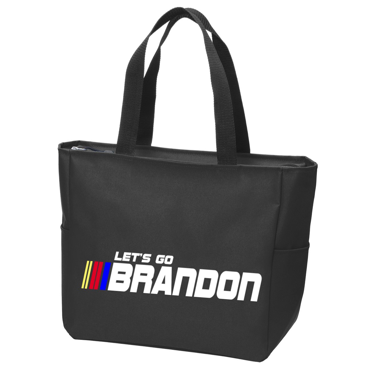 Let's Go Brandon Biden Chant Racing Fan Logo Zip Tote Bag