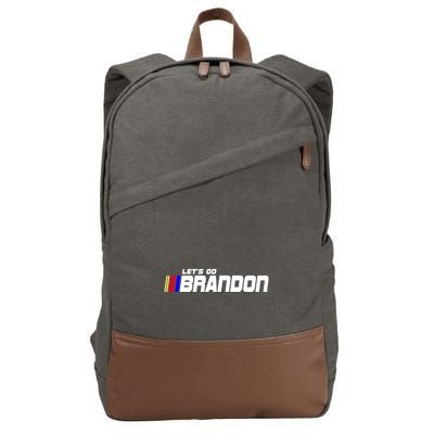 Let's Go Brandon Biden Chant Racing Fan Logo Cotton Canvas Backpack