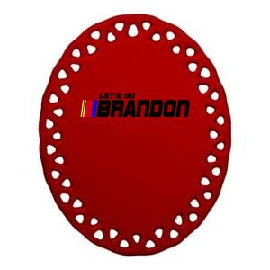 Let's Go Brandon Biden Chant Racing Fan Logo Ceramic Oval Ornament