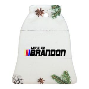 Let's Go Brandon Biden Chant Racing Fan Logo Ceramic Bell Ornament