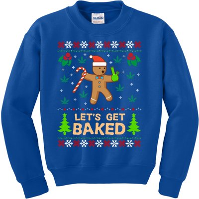 Lets Get Baked Ugly Gift Weed Christmas Gift Xmas Kids Sweatshirt