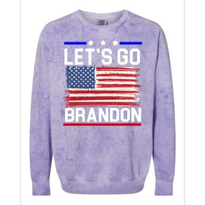 Let's Go Brandon Biden Chant American Flag Colorblast Crewneck Sweatshirt