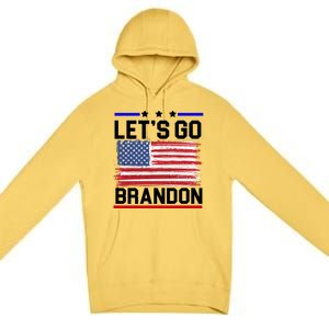 Let's Go Brandon Biden Chant American Flag Premium Pullover Hoodie