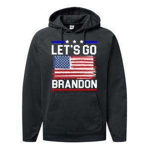 Let's Go Brandon Biden Chant American Flag Performance Fleece Hoodie