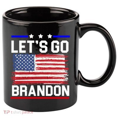 Let's Go Brandon Biden Chant American Flag 11oz C Handle Ceramic Mug