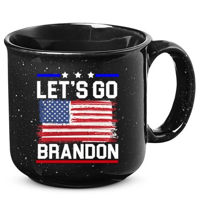 Let's Go Brandon Biden Chant American Flag 15oz Campfire Ceramic Mug