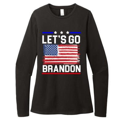 Let's Go Brandon Biden Chant American Flag Womens CVC Long Sleeve Shirt