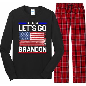 Let's Go Brandon Biden Chant American Flag Long Sleeve Pajama Set