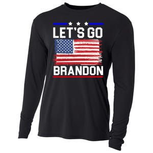 Let's Go Brandon Biden Chant American Flag Cooling Performance Long Sleeve Crew