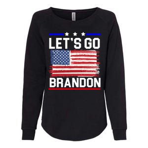 Let's Go Brandon Biden Chant American Flag Womens California Wash Sweatshirt