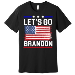 Let's Go Brandon Biden Chant American Flag Premium T-Shirt