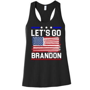 Let's Go Brandon Biden Chant American Flag Women's Racerback Tank