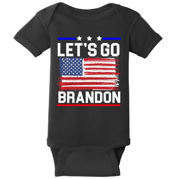 Let's Go Brandon Biden Chant American Flag Baby Bodysuit