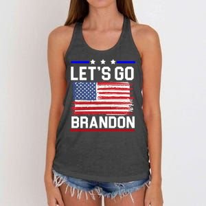 Let's Go Brandon Biden Chant American Flag Women's Knotted Racerback Tank