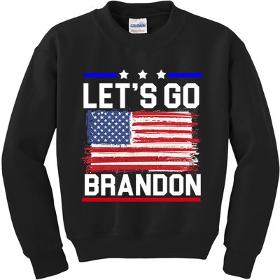 Let's Go Brandon Biden Chant American Flag Kids Sweatshirt