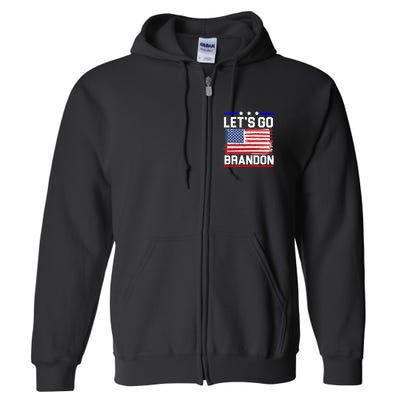 Let's Go Brandon Biden Chant American Flag Full Zip Hoodie