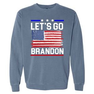 Let's Go Brandon Biden Chant American Flag Garment-Dyed Sweatshirt