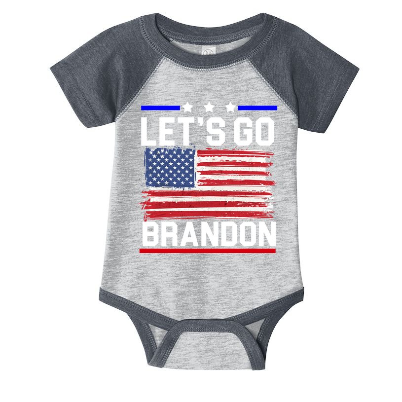 Let's Go Brandon Biden Chant American Flag Infant Baby Jersey Bodysuit