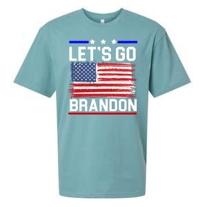 Let's Go Brandon Biden Chant American Flag Sueded Cloud Jersey T-Shirt