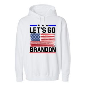 Let's Go Brandon Biden Chant American Flag Garment-Dyed Fleece Hoodie