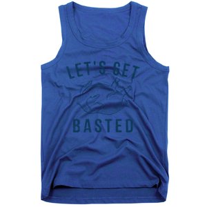 Lets Get Basted Turkey Day Funny Thanksgiving Leg Day Gift Tank Top