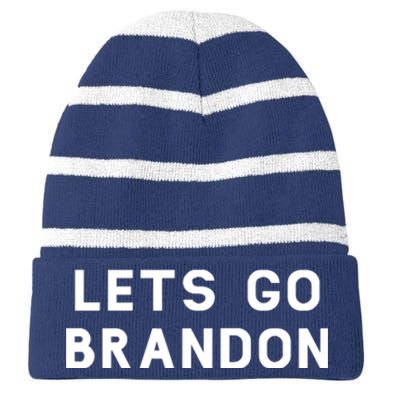 Lets Go Brandon! Striped Beanie with Solid Band