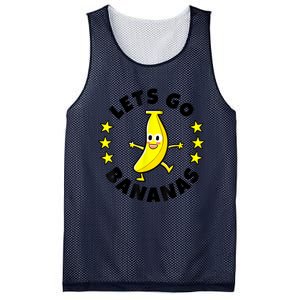 Lets Go Bananas | Funny Fruit Pun | Banana Mesh Reversible Basketball Jersey Tank