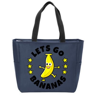 Lets Go Bananas | Funny Fruit Pun | Banana Zip Tote Bag