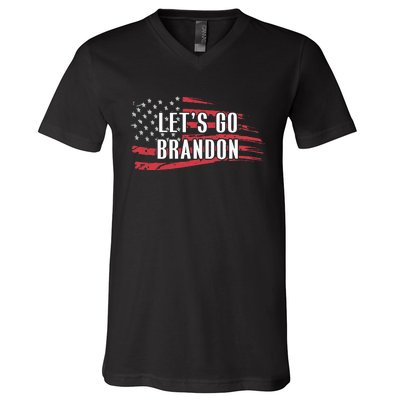 Lets Go Brandon LetS Go Brandon Usa Flag V-Neck T-Shirt