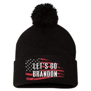 Lets Go Brandon LetS Go Brandon Usa Flag Pom Pom 12in Knit Beanie