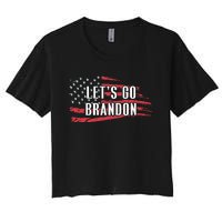 Lets Go Brandon LetS Go Brandon Usa Flag Women's Crop Top Tee