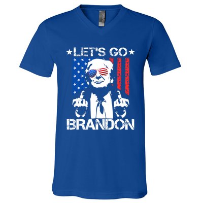 LetS Go Brandon Pro Trump 2024 Flag Anti Joe Biden Gift V-Neck T-Shirt