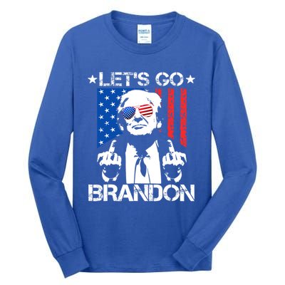 LetS Go Brandon Pro Trump 2024 Flag Anti Joe Biden Gift Tall Long Sleeve T-Shirt