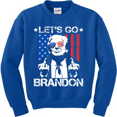 LetS Go Brandon Pro Trump 2024 Flag Anti Joe Biden Gift Kids Sweatshirt