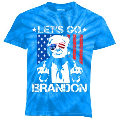 LetS Go Brandon Pro Trump 2024 Flag Anti Joe Biden Gift Kids Tie-Dye T-Shirt