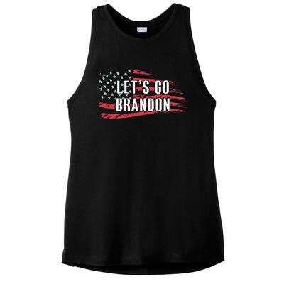 Lets Go Brandon LetS Go Brandon Usa Flag Ladies PosiCharge Tri-Blend Wicking Tank