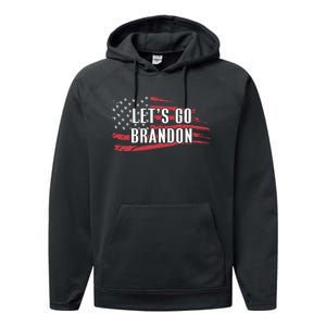 Lets Go Brandon LetS Go Brandon Usa Flag Performance Fleece Hoodie