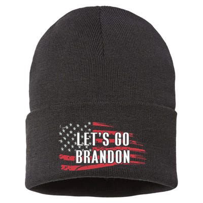 Lets Go Brandon LetS Go Brandon Usa Flag Sustainable Knit Beanie