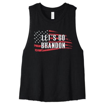 Lets Go Brandon LetS Go Brandon Usa Flag Women's Racerback Cropped Tank