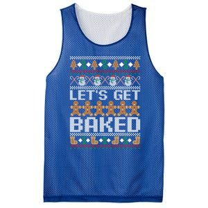 Lets Get Baked Ugly Christmas Gift Holiday Cookie Gift Mesh Reversible Basketball Jersey Tank